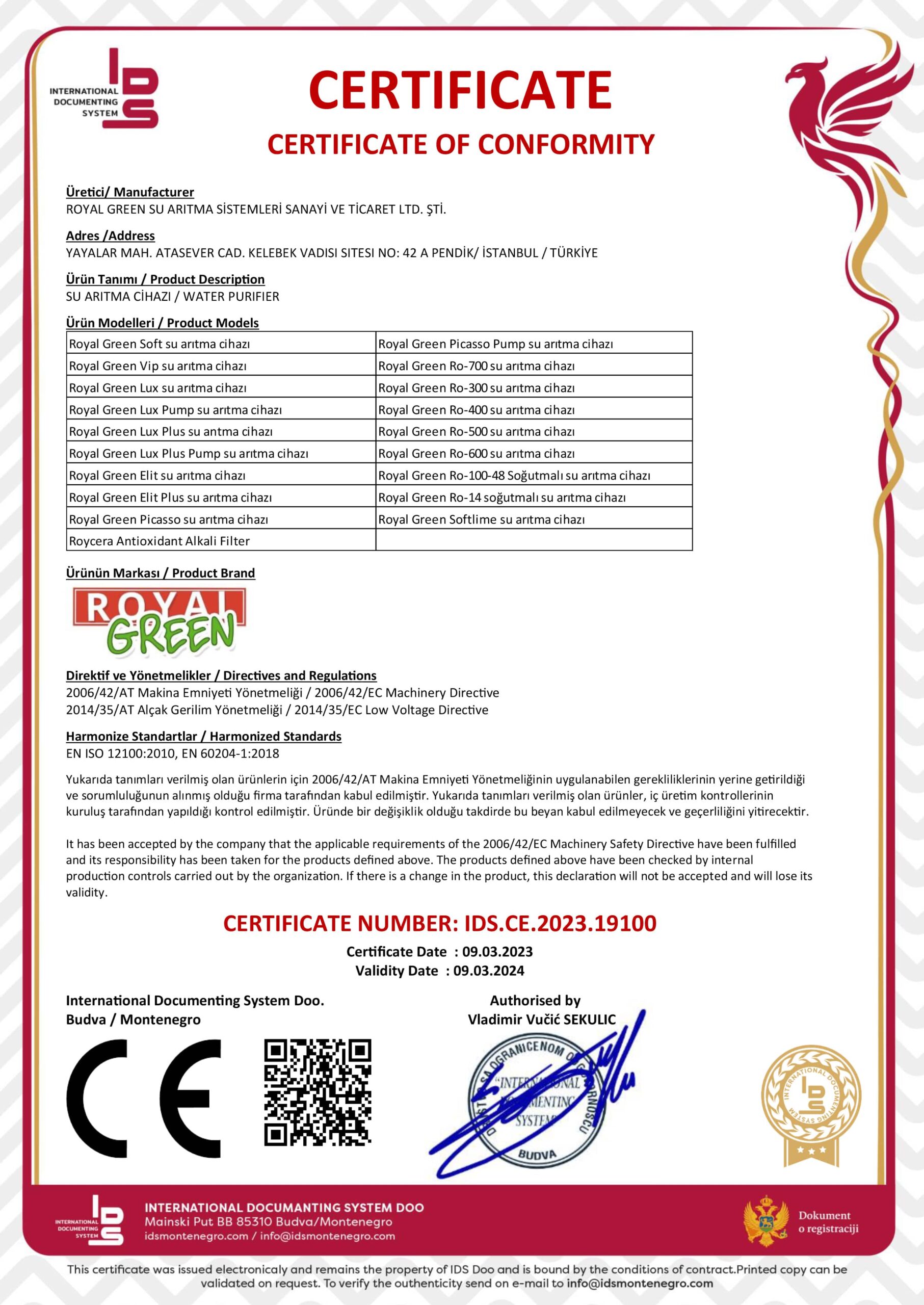 royalgreen ce sertifikasi 2023 min scaled 1